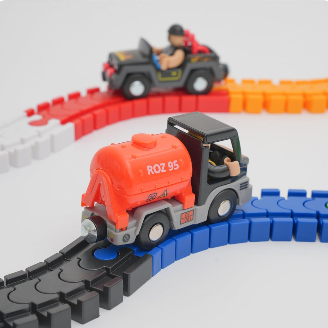 18 Stück Holzeisenbahn Erweiterung Zubehör 8 Holzeisenbahn Weichen Verstellbar4 Flexible Schienen 6
