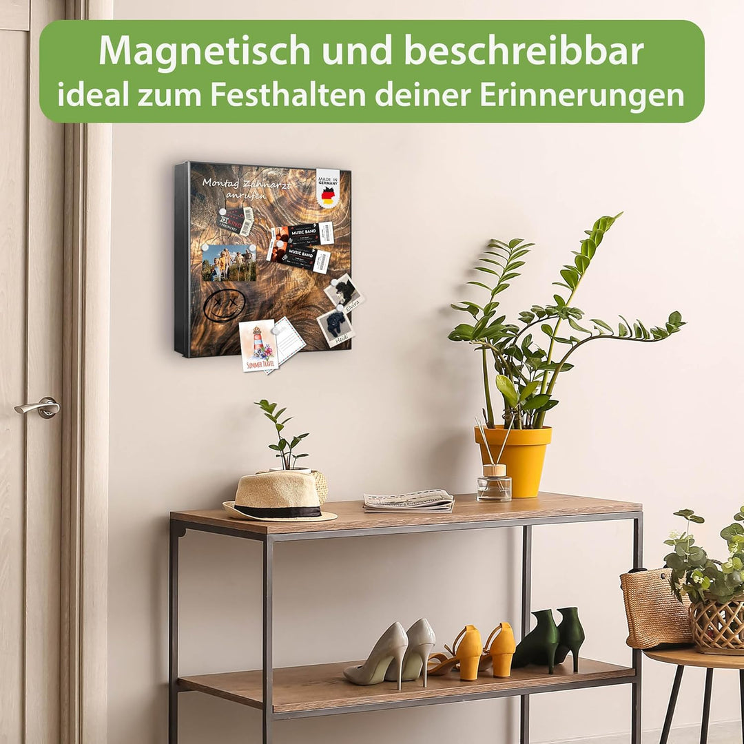 banjado Grosser Schlüsselkasten Glas - Schlüsselbox 30x30cm mit 50 Haken - Schlüsselkasten modern fü
