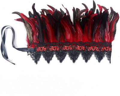 keland Damen Feder Umhang Schal Kragen Bolero Gothic Federkragen Federumhang Schultertuch Federschul
