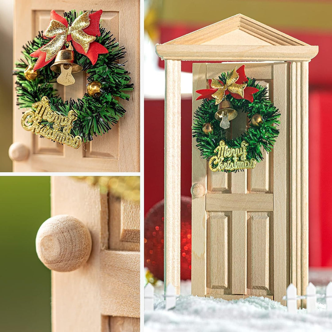 Wichteltür Komplettset, Miniatur Wichtel Zubehör Weihnachten, Wichteltür Set, Weihnachtsdeko Feentür