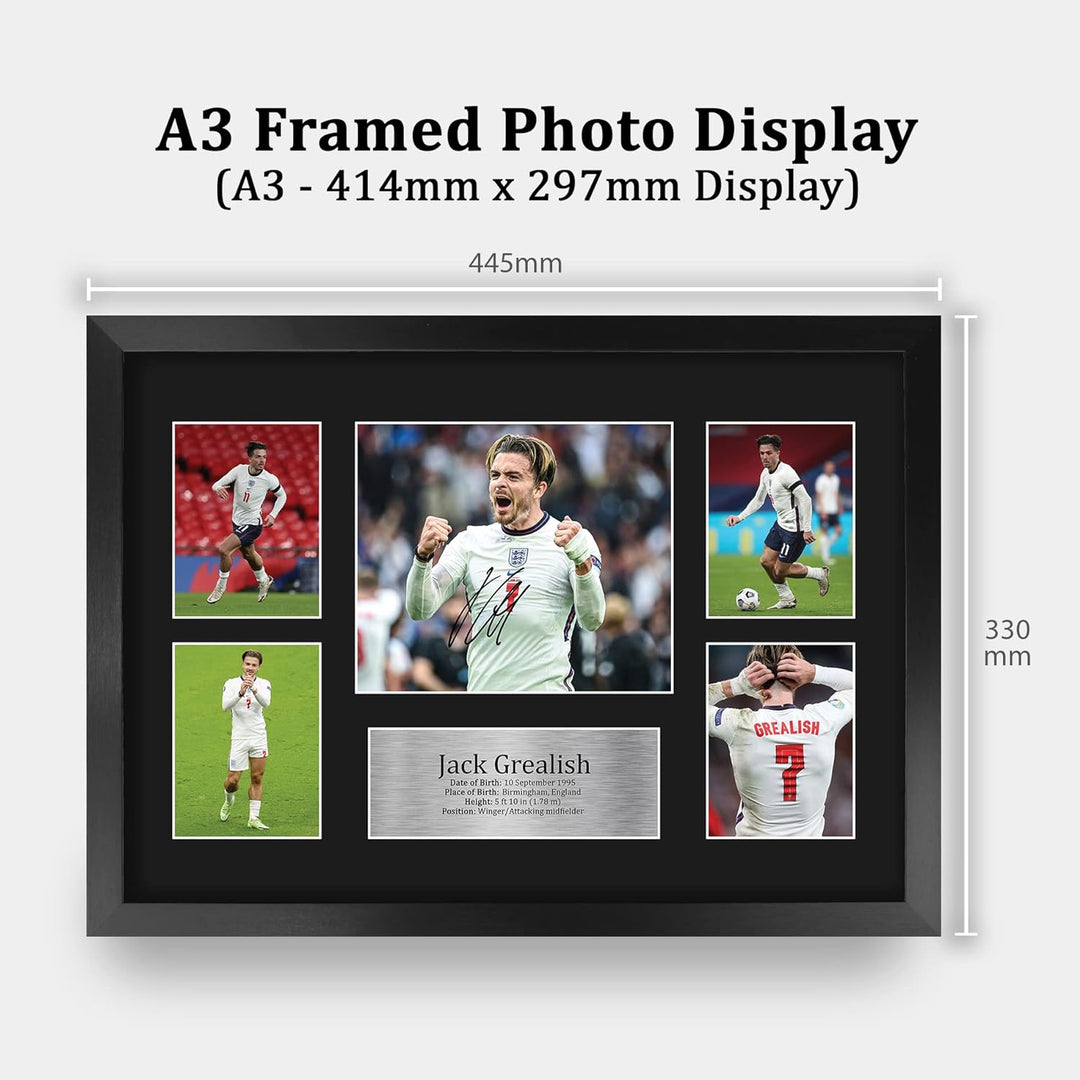 HWC Trading FR A3 Jack Grealish England Geschenke Gedruckt, Signiert Autogramm Bild, Für Fussball-Fa