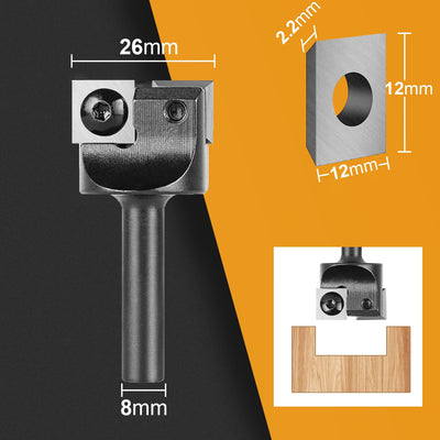 SpeTool Planfräser 8mm Schaft 25mm Schnittdurchmesser Hobelfräser mit Wendeplatten Planfräser für Ob
