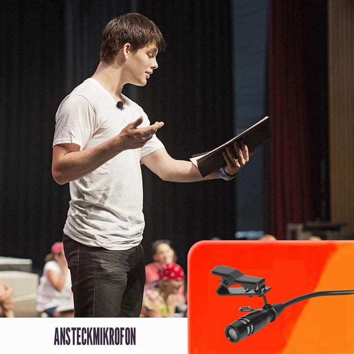Sujeetec Lavalier Mikrofon Revers Mikrofon für AKG Samson kabellos Bodypack Transmitter Taschensende