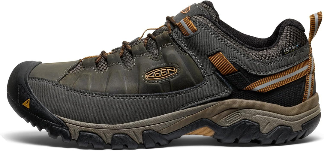 Keen Men's Targhee 3 Waterproof Hiking Shoe 45 EU Black Olive Golden Brown, 45 EU Black Olive Golden
