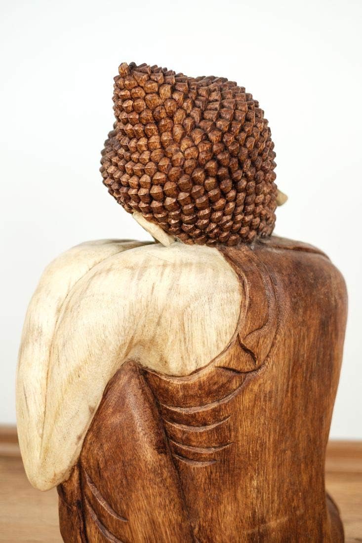 livasia Buddha Figur aus Holz 50cm hoch – Balinesische Handwerkskunst – Buddha Figuren aus Suarholz,