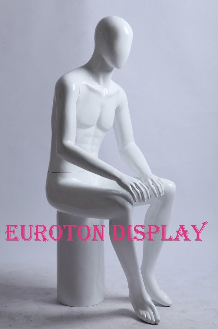 Euroton XM-16B weiss lackierte abstrakte sitzende Schaufensterpuppe Mannequin Mann