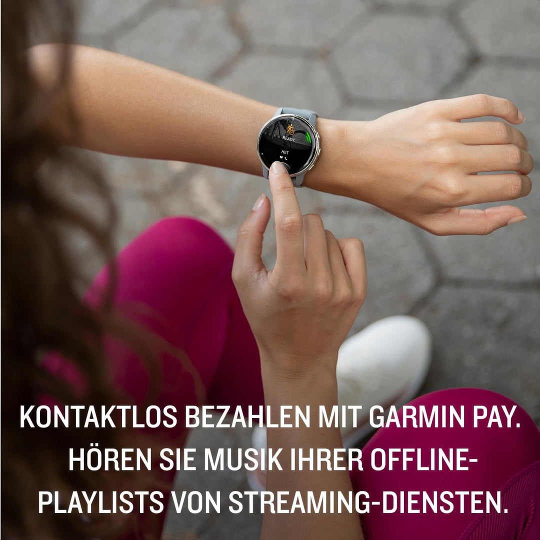 Garmin Venu 2 Plus – GPS-Fitness-Smartwatch mit Bluetooth Telefonie und Sprachassistenz. Ultrascharf