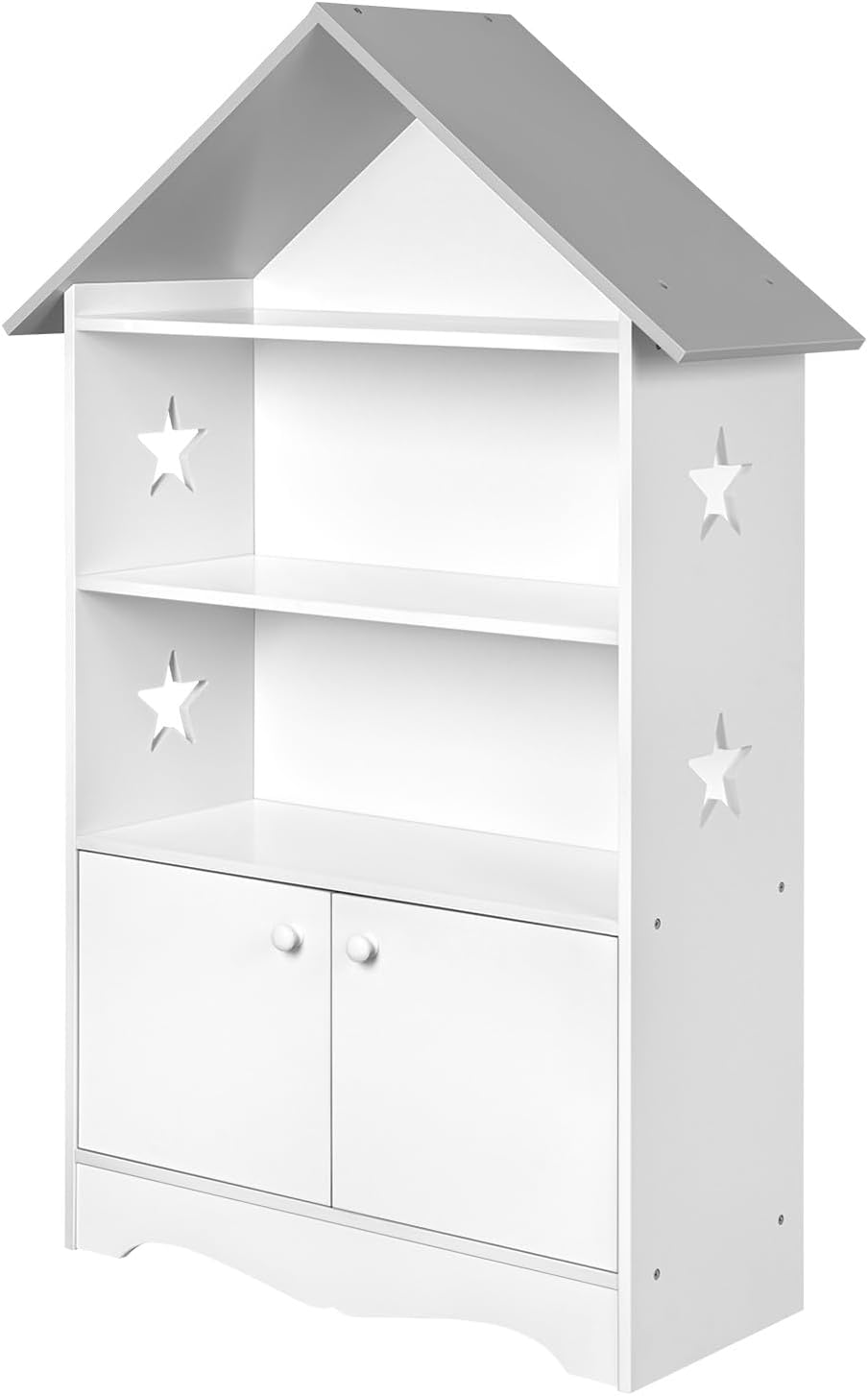 WOLTU Kinderregal Spielzeugregal mit Abschliessbarer Tür, 3 Regale Bücherregal für Kinder, Mehrzweck