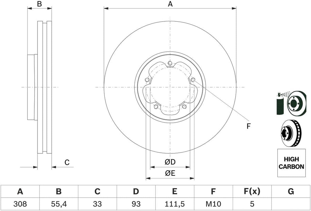 Bosch BD2791 Bremsscheiben - Vorderachse - ECE-R90 Zertifizierung - eine Bremsscheibe