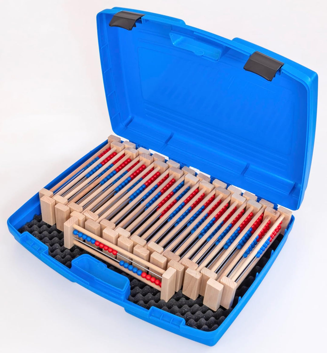 Betzold - Holz-Rechenrahmen 24 Stück Zahlenraum 20 Klassenset - Rechenschieber Kinder rot/blau, rot/