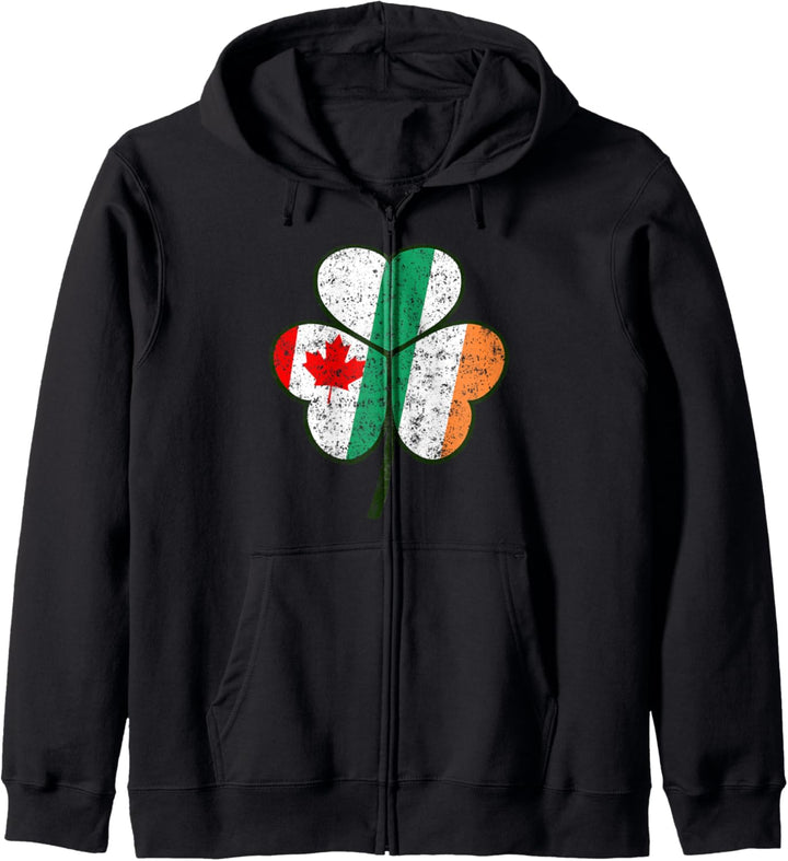 St. Patricks Day Irish Canadian Kleeblatt Kapuzenjacke