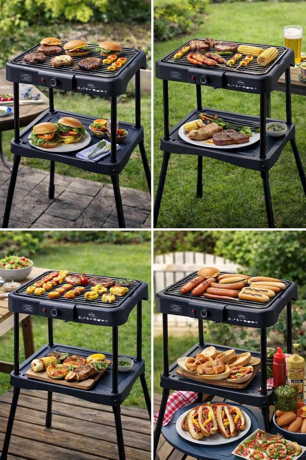 Elektrischer Grill 2000W – Tischgrill für Innen & Aussen – Antihaft Grillplatte – Abnehmbarer Grillr