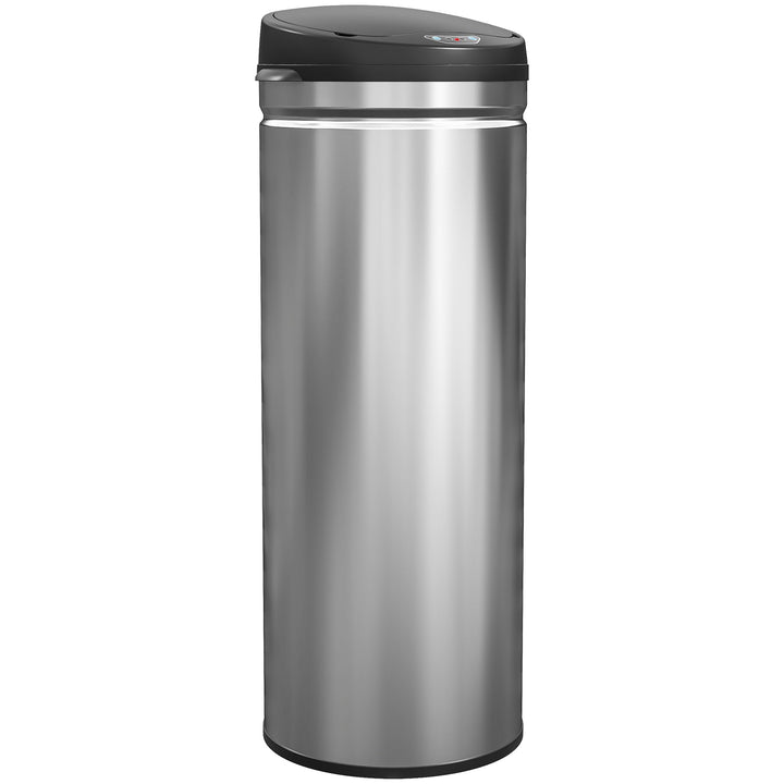 HOMCOM Mülleimer mit Sensor 50L Edelstahl Automatischer Leiser Mülleimer mit Soft-Close-Deckel, Bewe