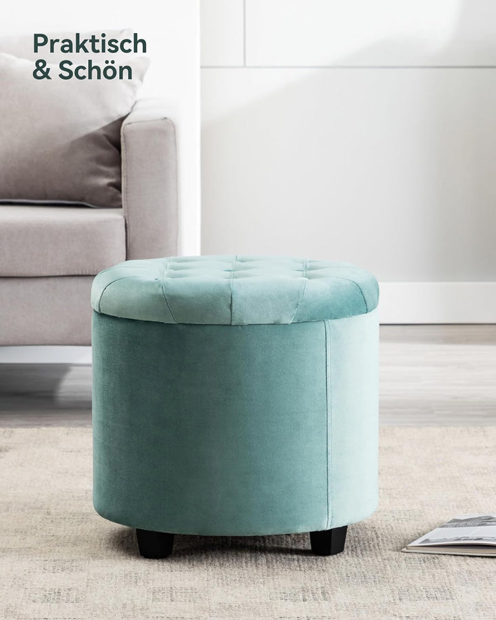 HNNHOME Sitzhocker mit Stauraum, Sitzwürfel mit Deckel, Sitztruhe, Fussbank Truhen Aufbewahrungsbox,