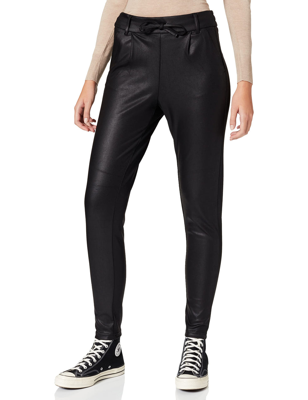 SELECTED HOMME Damen Onlpoptrash Easy Coated Pant Pnt Fn Tall S Tall Schwarz, S Tall Schwarz