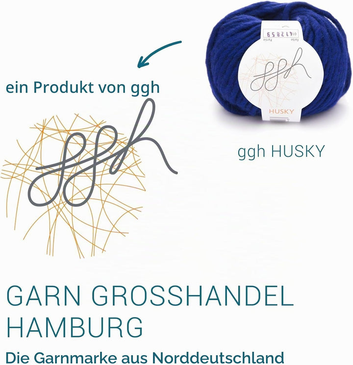 ggh Husky Box - 6 Knäuel - dicke Wolle aus Schurwolle - gegeignet zum Stricken oder Häkeln - Farbe 0
