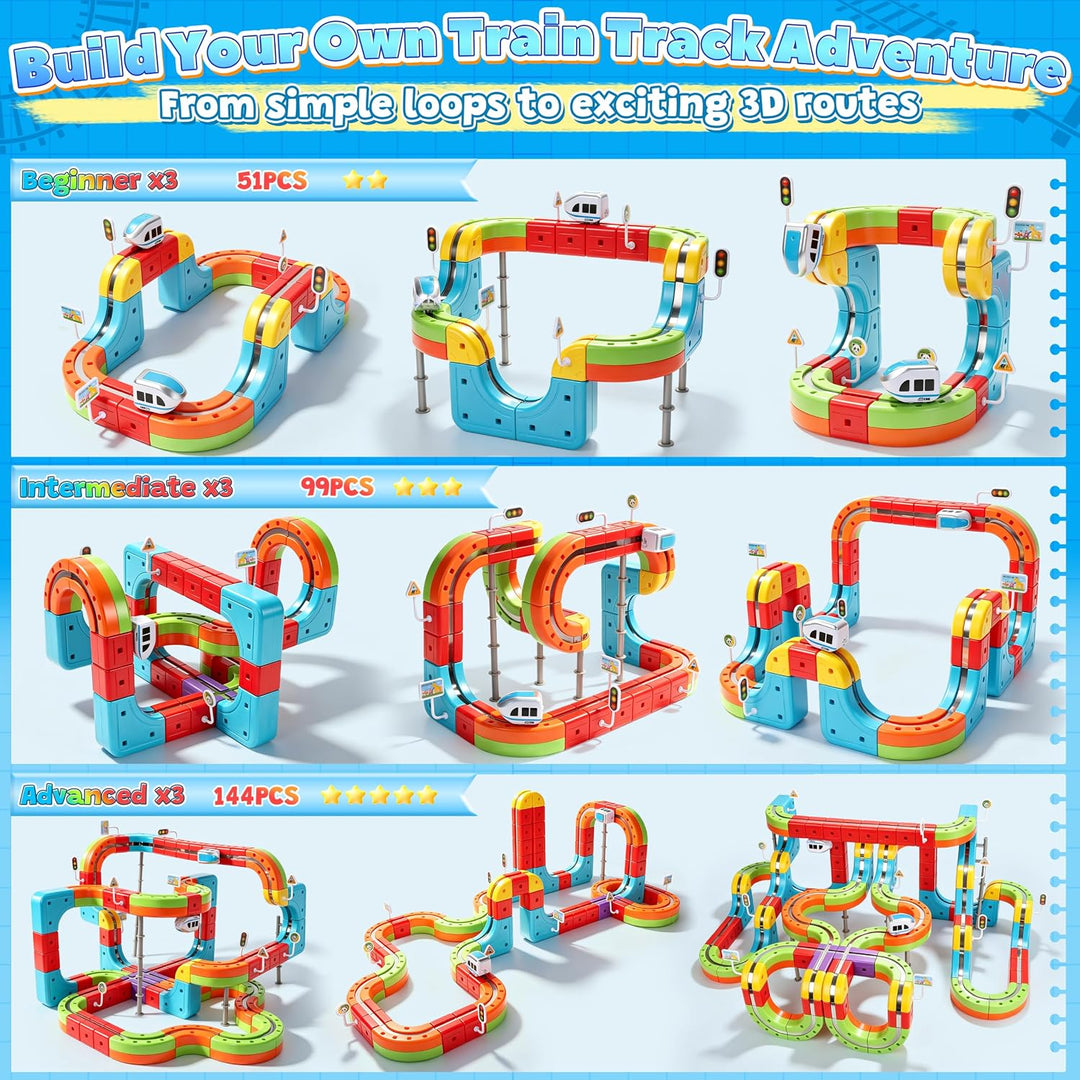 JONRRYIN 98 Teile Elektrische Eisenbahn Kinder 3D Set 98pcs, 98pcs