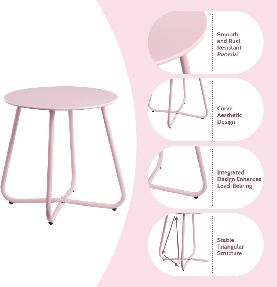 HollyHOME Beistelltisch Outdoor Balkontisch, Runder Gartentisch Kleiner Beistelltisch Kaffeetische N