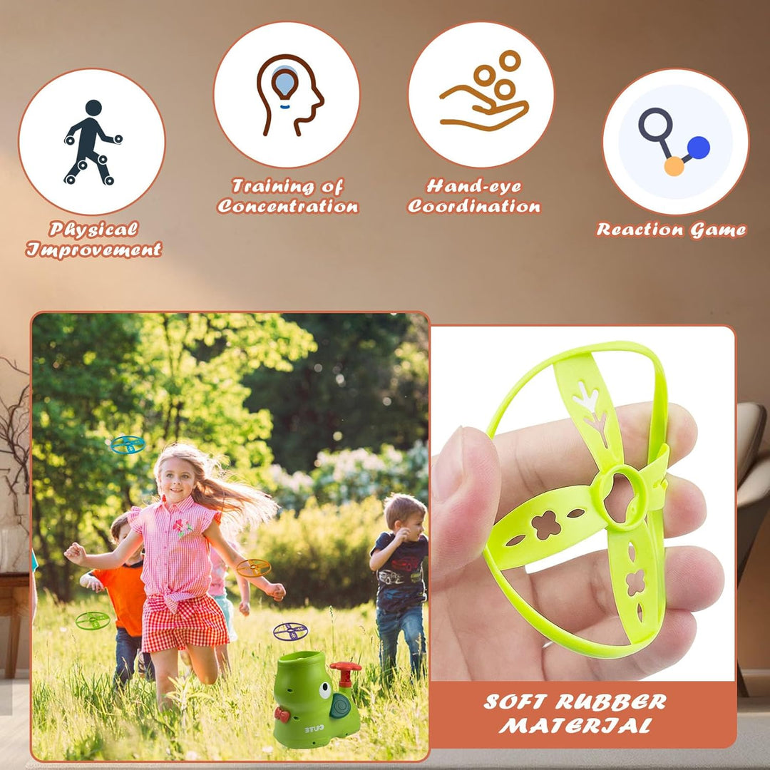 Outdoor Spielzeug(Grün), Propeller Tosy Fliegender, Outdoor-Gartenspielzeug Disc Launcher, Launcher