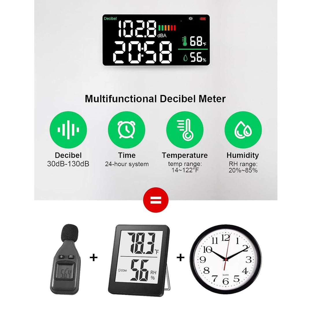 LED Decibel Messgerät 2, 4 G WiFi LED Decibel Messgerät -Schallpegelmessgerät mit 11 Zoll -Dezibel -