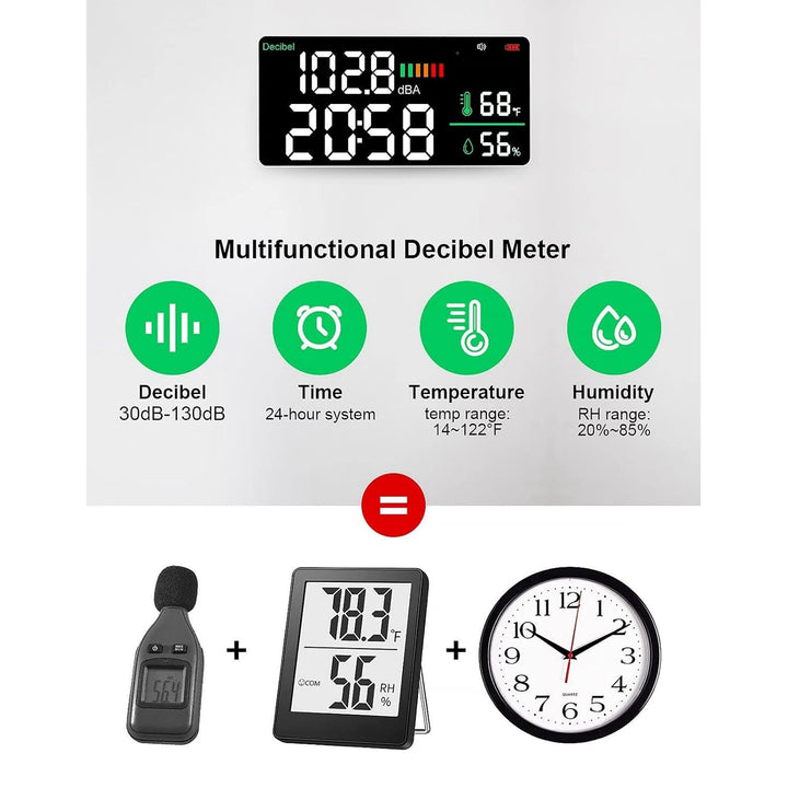 LED Decibel Messgerät 2, 4 G WiFi LED Decibel Messgerät -Schallpegelmessgerät mit 11 Zoll -Dezibel -