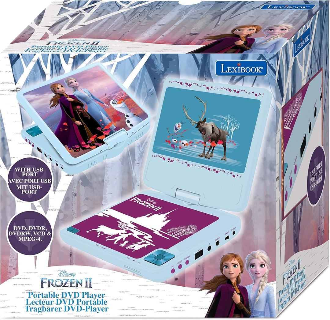 Lexibook - DVDP6FZ - Disney Frozen tragbarer DVD-Player - Himmelblau Die Eiskönigin, Die Eiskönigin