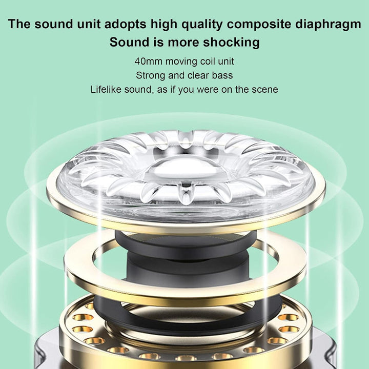 ASHATA Kopfhörer mit Aktiver Geräuschunterdrückung, Bluetooth 5.0, Faltbarer Kabelloser Over Ear Kop