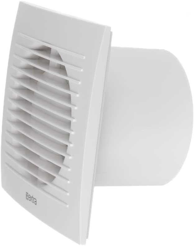 EUROPLAST Ø 100mm Bad-Lüfter mit Feuchtesensor und Timer Leise Ventilator - Kunststoff - Weiss 100mm