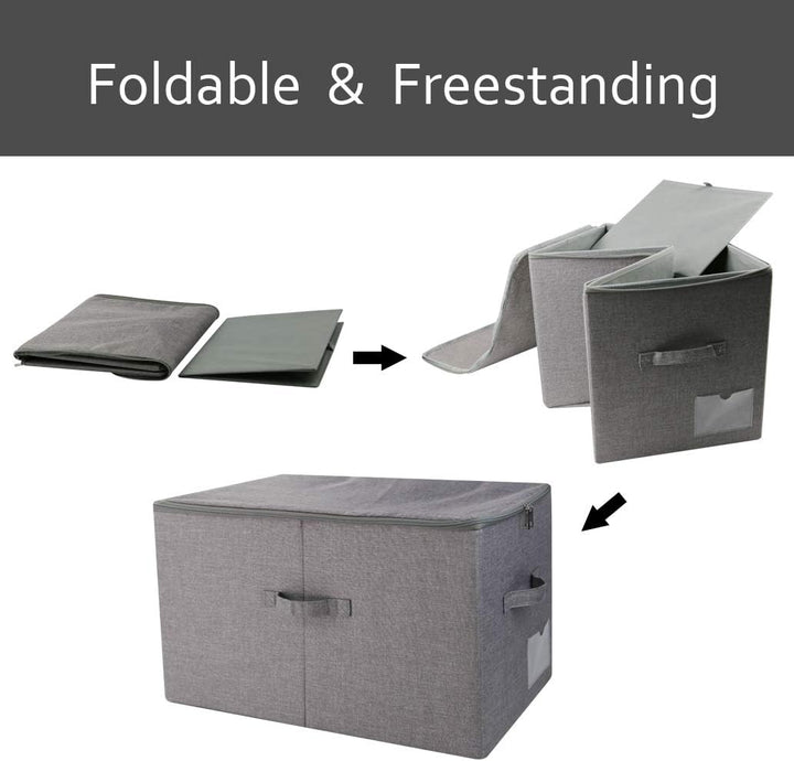 iwill CREATE PRO Faltbare Aufbewahrungsbox mit Deckel (60L) – XXL Organizer für Kleidung, Decken– Au