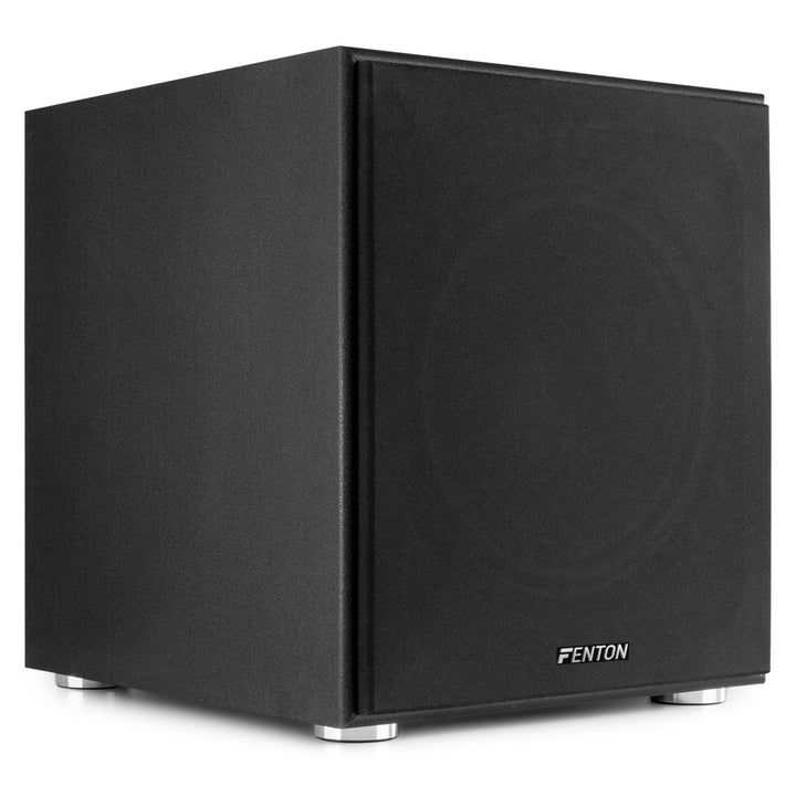 Fenton SHFS12B Subwoofer aktiv 12 Zoll, 400 Watt Sub Woofer, Integrierter Verstärker, Bass Box, Perf