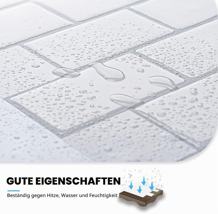 Art3d 10 Stück 30,5 x 30,5 cm Fliesenspiegel Selbstklebend Küche Klebefliesen Küche Bad Strahlendes