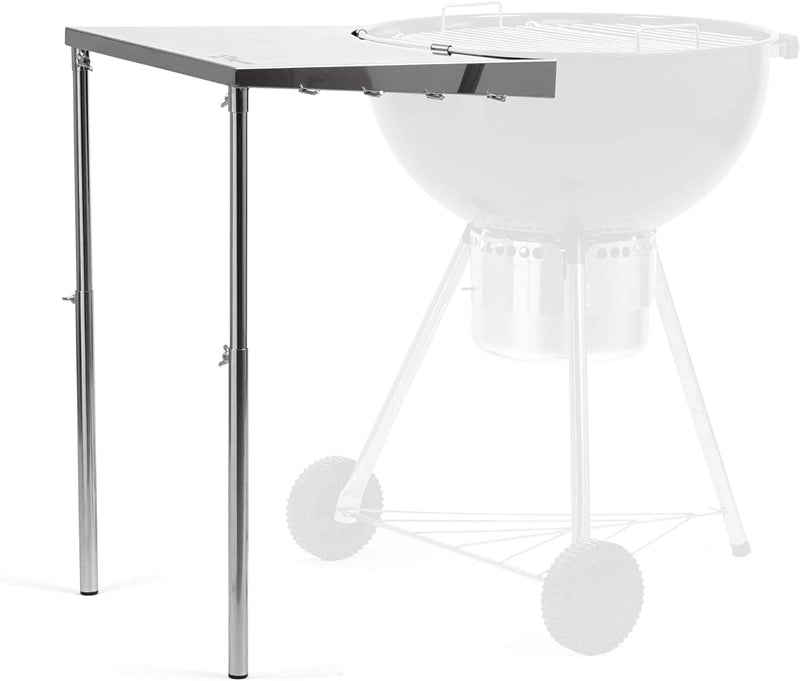 BBQ-Toro Edelstahl Beistelltisch für Ø 57 cm Kugelgrill | 55 x 51 x 47-74 cm | höhenverstellbarer Ku