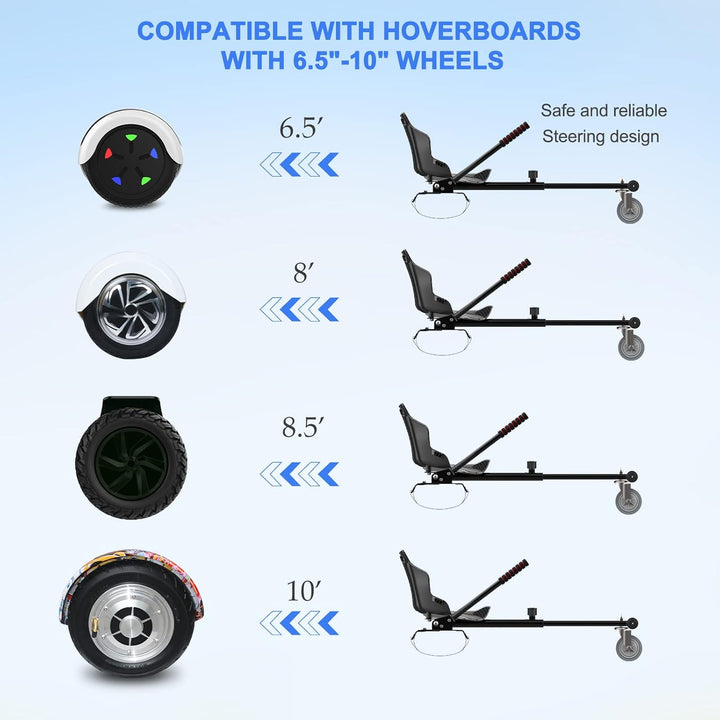 RCB Hoverboard Sitz,Go-Kart Zubehör für Hoverboards,Hoverboard mit Sitz passend für Aller 6.5"-10" Z