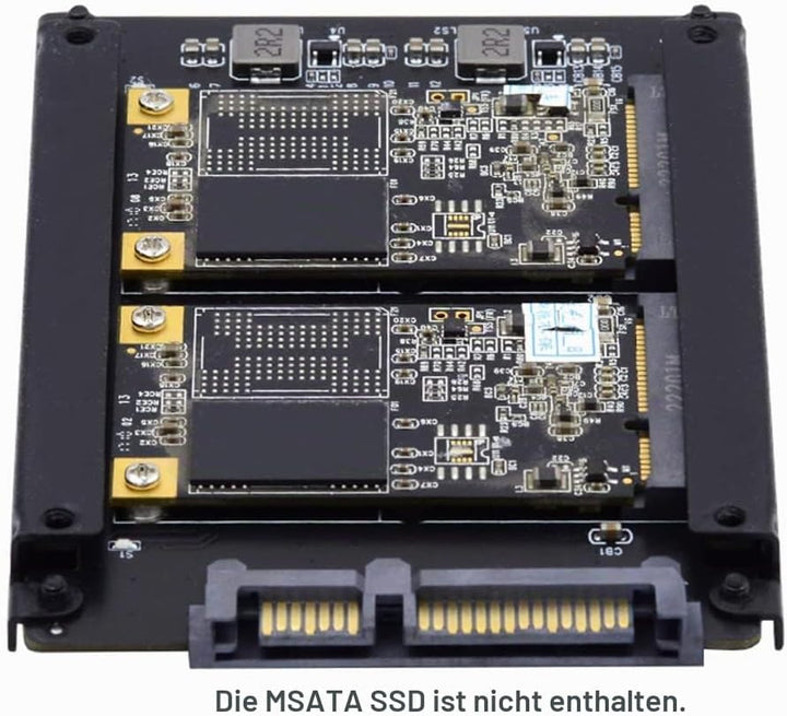 NFHK Dual MSATA Mini-SATA SSD Karte JOBD Raid0 Span Bridge zu 2.5inch SATA Combo HDD Festplattengehä