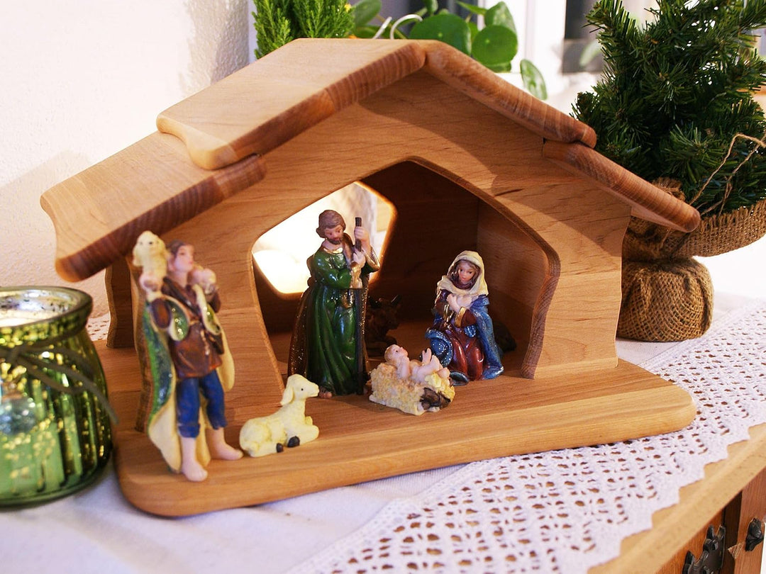 Erst-Holz Krippe Holzstall Holzhaus Bauernhof Stall von Drewart Spielhaus 935-4046