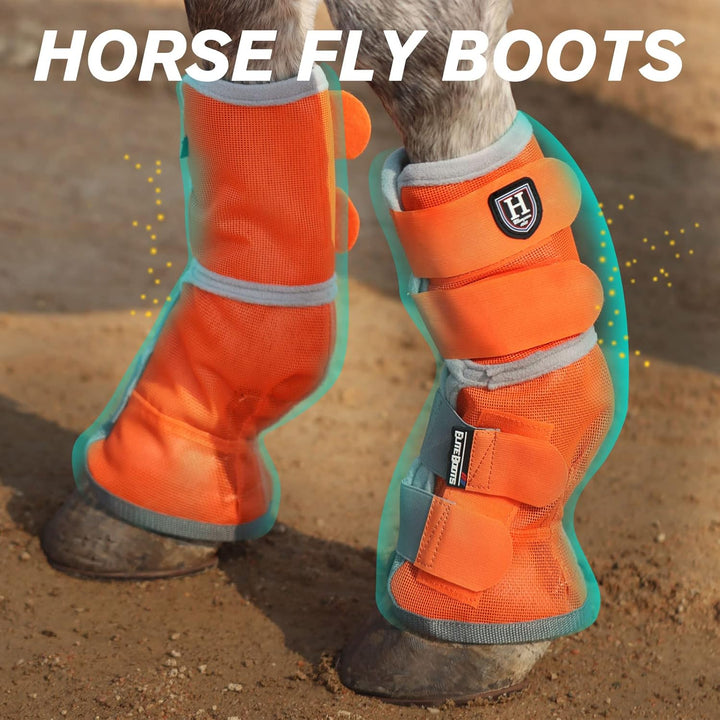 Harrison Howard Horse Fly Boots Perfekte Passform Beinschoner Dichte Mesh Stiefel mit belüftetem Kom