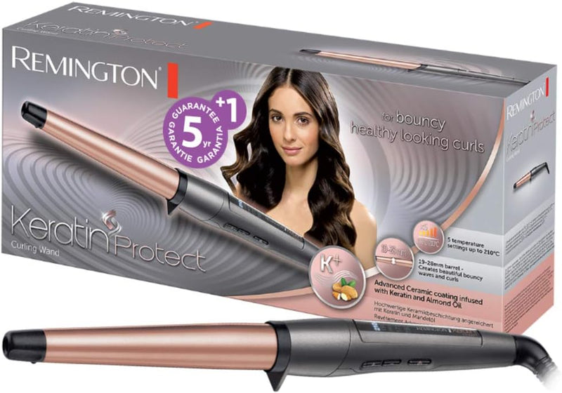 Remington Lockenstab [kegelförmig 19-28mm] Keratin Protect (hochwertige Keramikbeschichtung mit & Ma