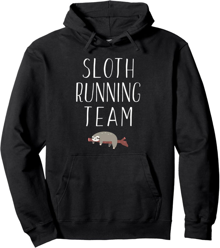 Sloth Running Team Lazy Sleepy Sloth Sleeping on Branch Pullover Hoodie