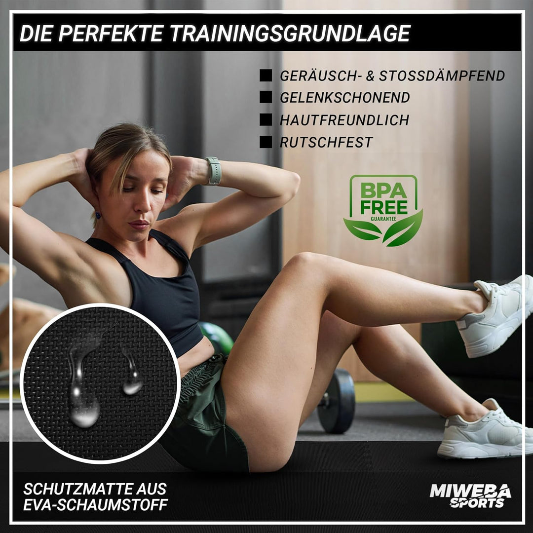 Miweba Sports Bodenschutzmatte BS50 | 8-teilig 1,7 m² - Yogamatte Gymnastikmatte Puzzlematte Fitness