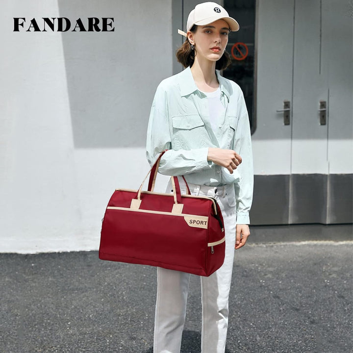 FANDARE Reisetaschen Sporttasche Klassische Sporttaschen Herren Damen Handgepäck Weekender Umhängeta