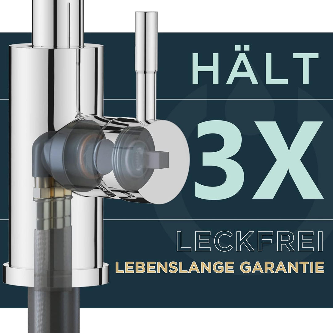 FORIOUS Wasserhahn Küche, Hoher Bogen Küchenarmatur mit Herausziehbarer Brause Ausziehbar Armatur, M