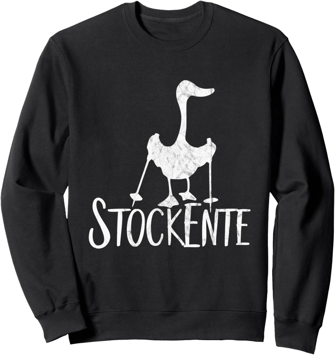 Stockente Silhouette | Sportlich Witziges Nordic Walking Sweatshirt