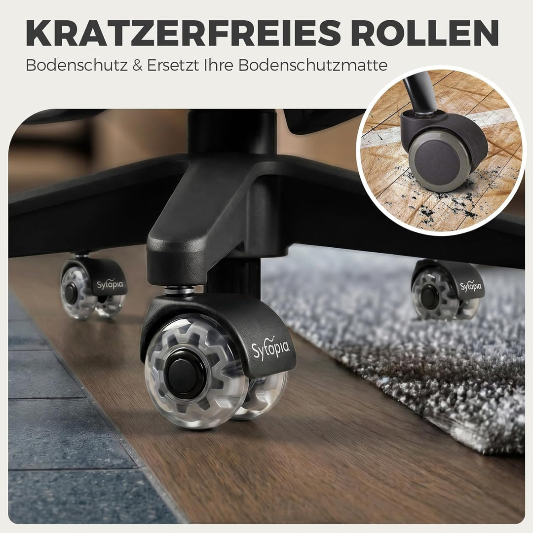 Bürostuhl Rollen 11mm x 22 mm, 5er Set Rollen für Bürostühle, Super Leise und Weiche für Hartböden,