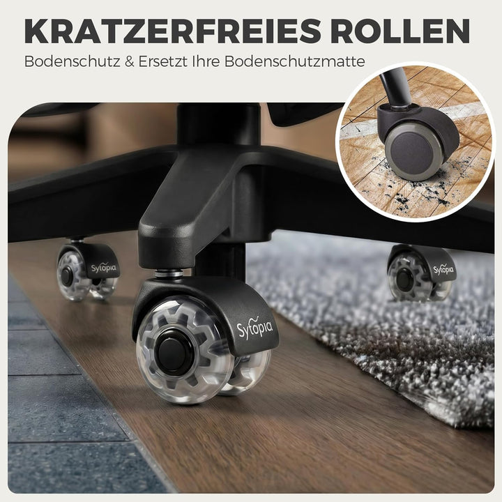 Bürostuhl Rollen 11mm x 22 mm, 5er Set Rollen für Bürostühle, Super Leise und Weiche für Hartböden,
