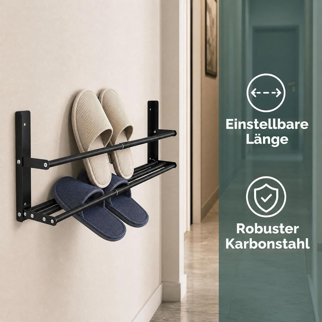 Schuhregal Wandmontage Schuh Regal Metall Ausziehbar 37-67cm Schuhhalter wand Schuhaufbewahrung Plat