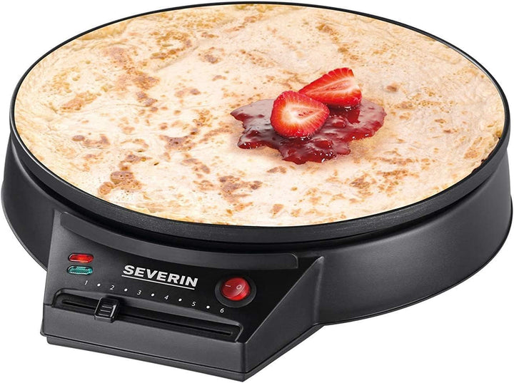 SEVERIN Crêpes Maker, Crepes-Eisen für süsse Crepes und herzhafte Galettes, Crepesmaker mit XXL Gril
