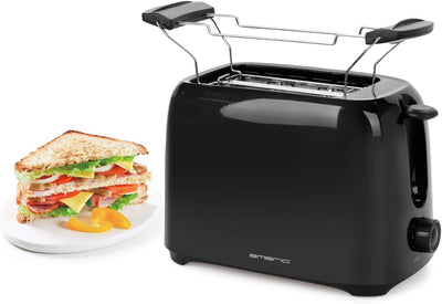 Emerio Toaster für 2 Toastscheiben mit herausnehmbarer Krümelschublade + Unterbrechungstaste + 6 ein