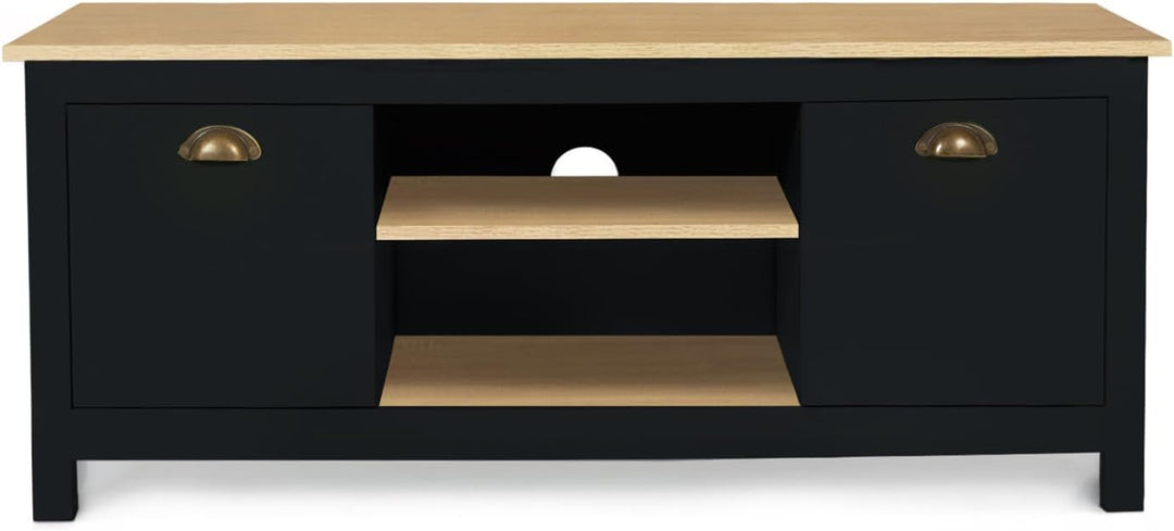 IDMarket TV-Schrank, 113 cm, ISIS-Kampagne, Holz und Schwarz