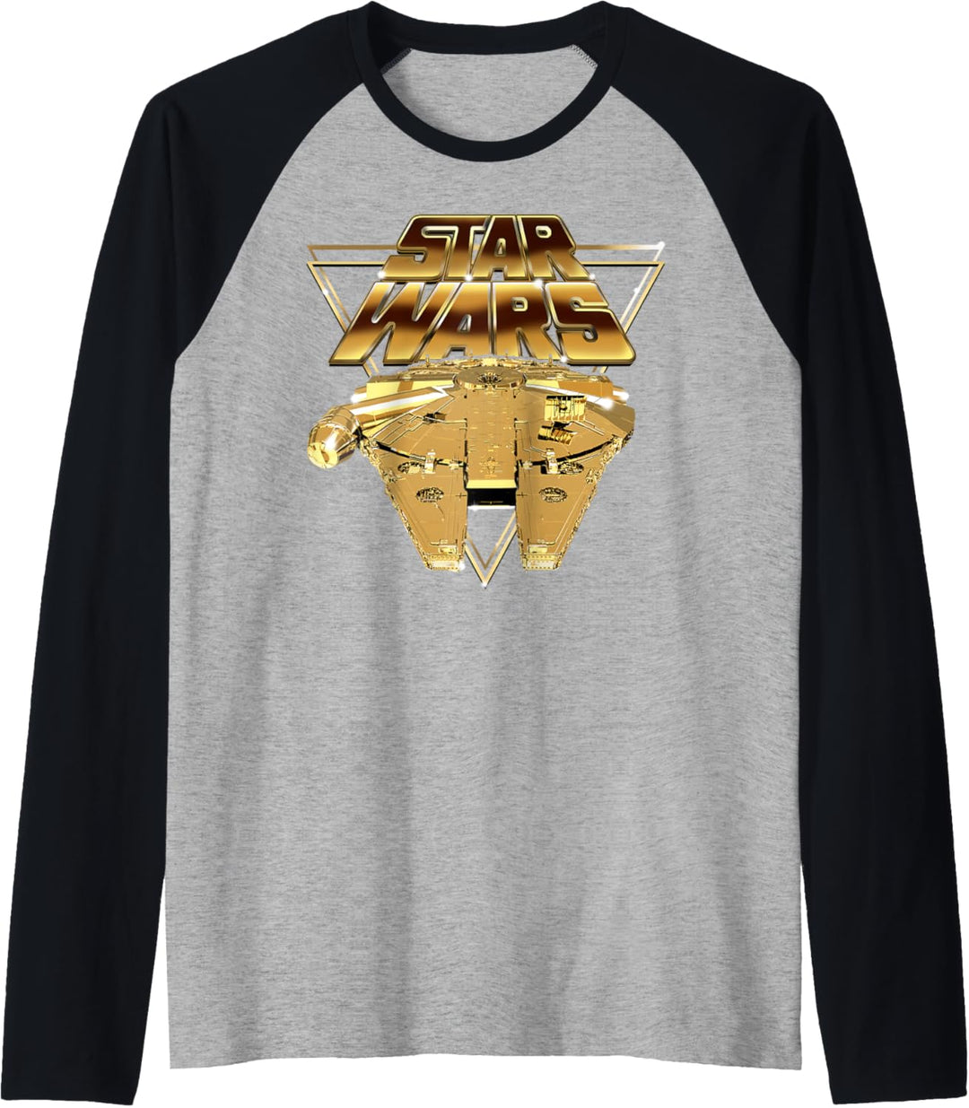 Star Wars Last Jedi Gold Platinum Falcon Slant Logo Raglan