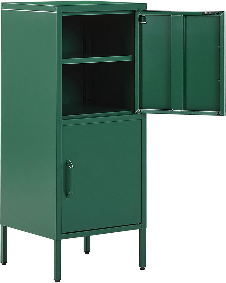 Aktenschrank mit 2 Türen 4 Ablagefächern Stahl grün Industrie Stil Huron